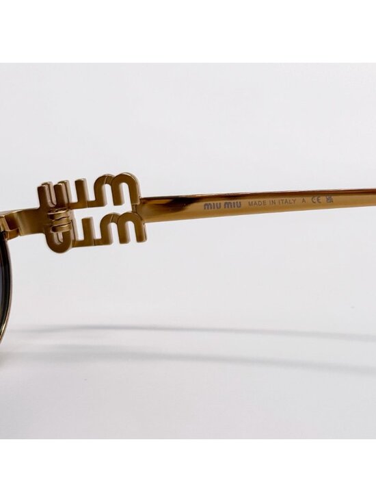 NEW MIU MIU SUNGLASSES MU54ZS 7OE5D1 WOMEN GOLD/GRAY MU 54ZS, SMU 54Z EYEWEAR